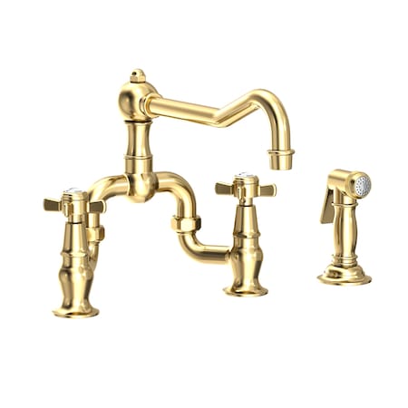 Kitchen Bridge Faucet With Side Spray Forever Brass Pvd